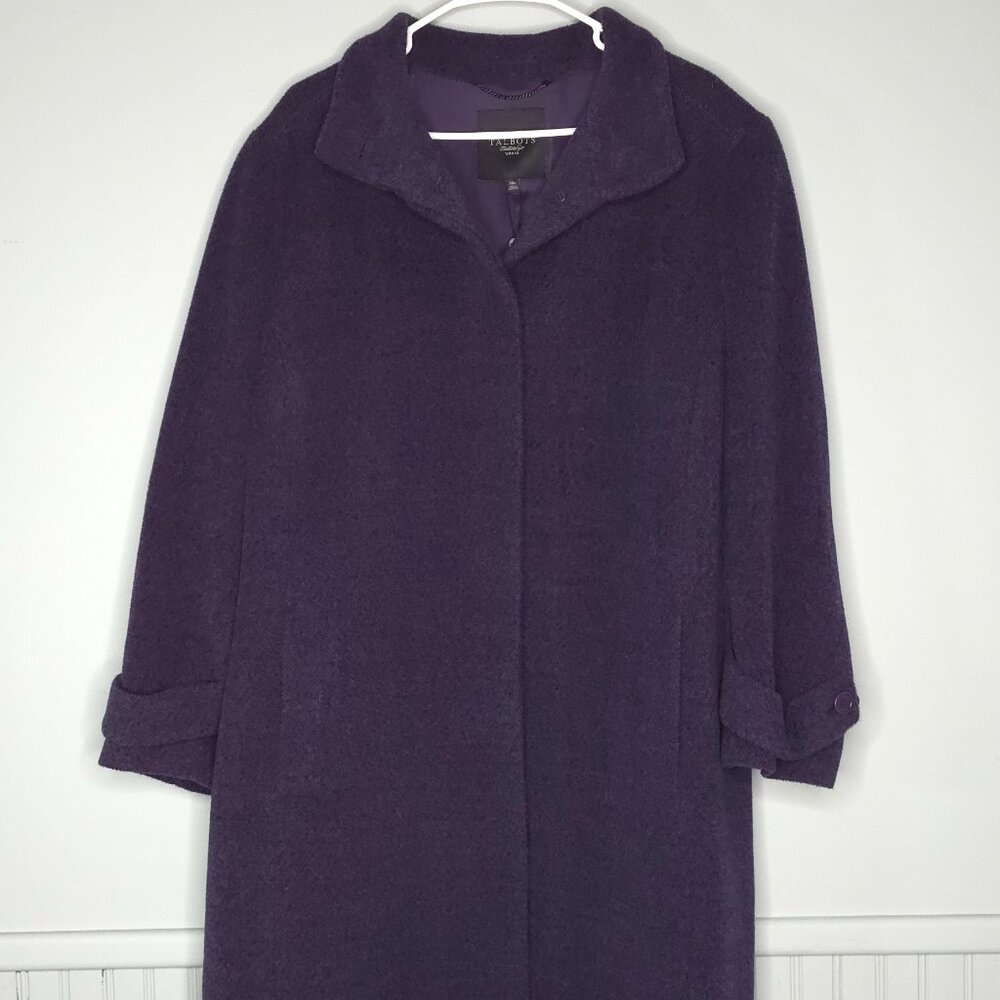 Talbots Wool Blend Purple Trench Coat Women's Size 18W